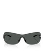 Dolce & Gabbana Black Metal Shield Sunglasses