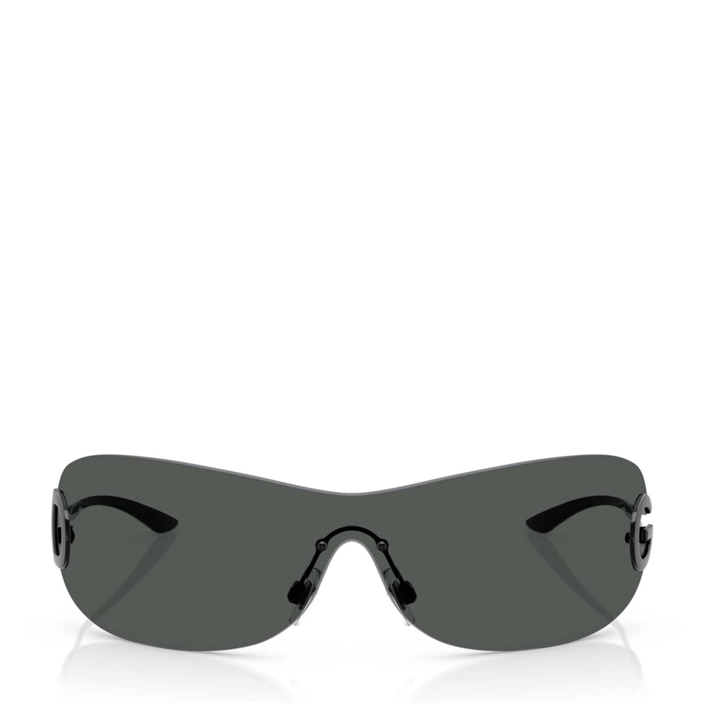 Dolce & Gabbana Black Metal Shield Sunglasses