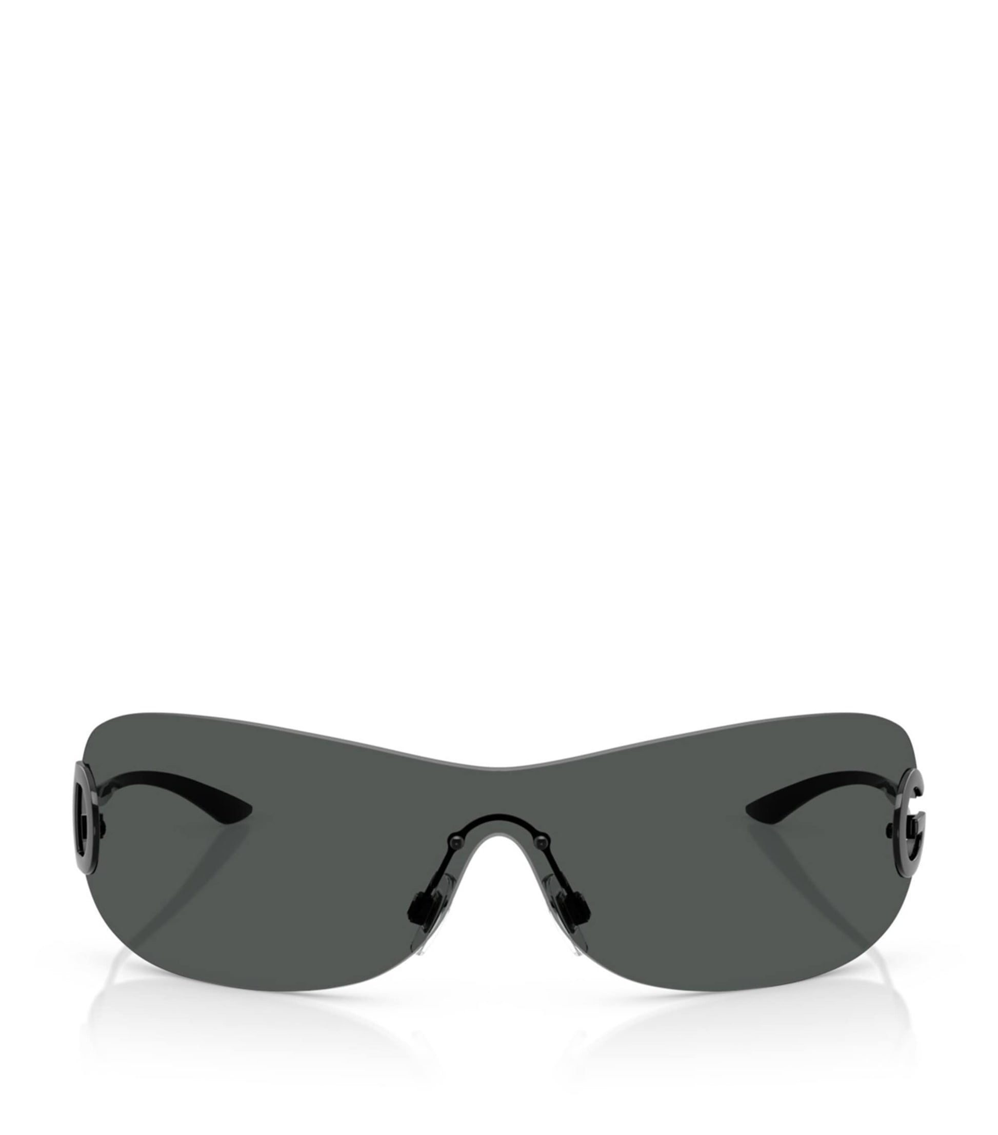 Dolce & Gabbana Black Metal Shield Sunglasses
