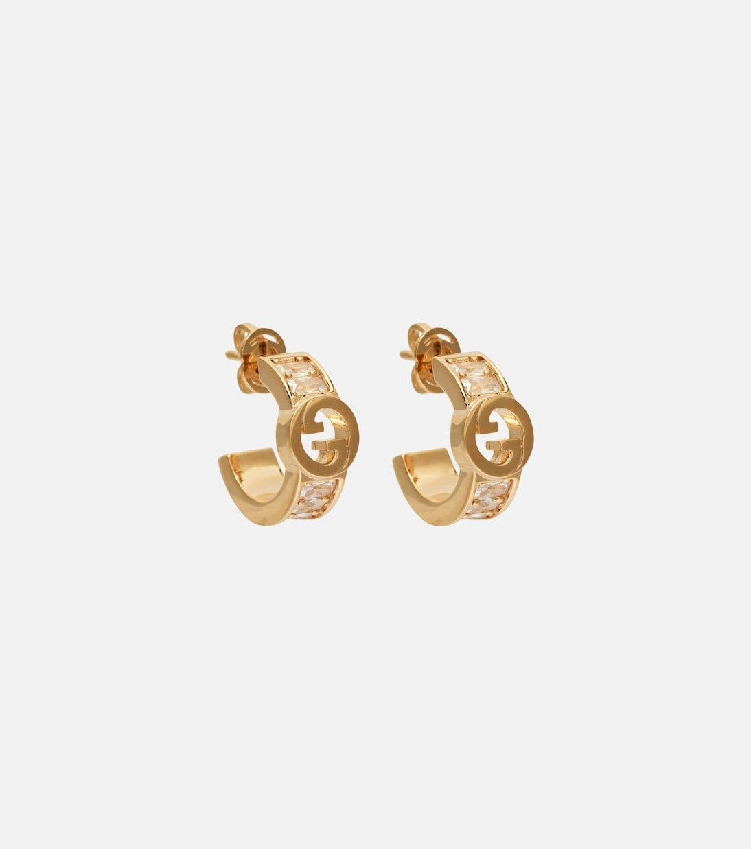 Gucci - Gucci Blondie embellished hoop earrings