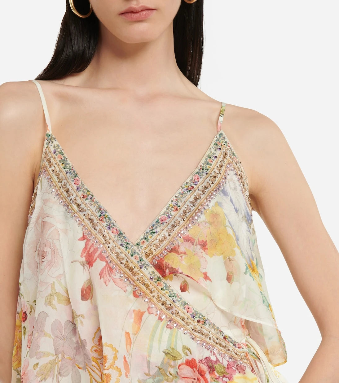 Camilla - Floral silk slip dress