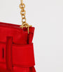 Balmain Red Satin Anthem Clutch Bag