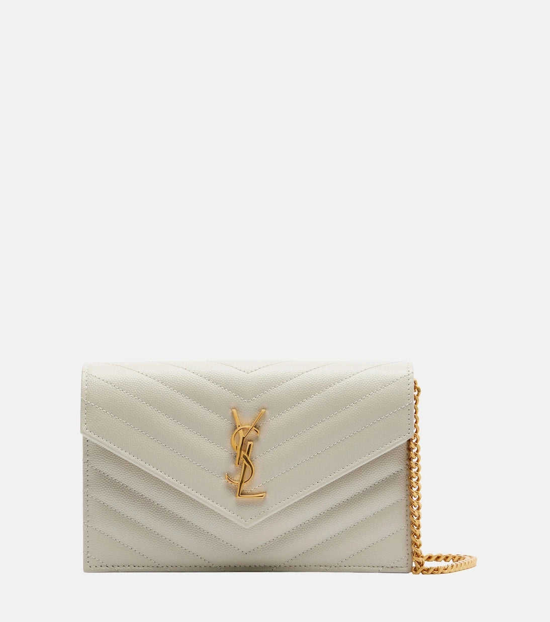 Saint Laurent - Cassandre Envelope leather wallet on chain