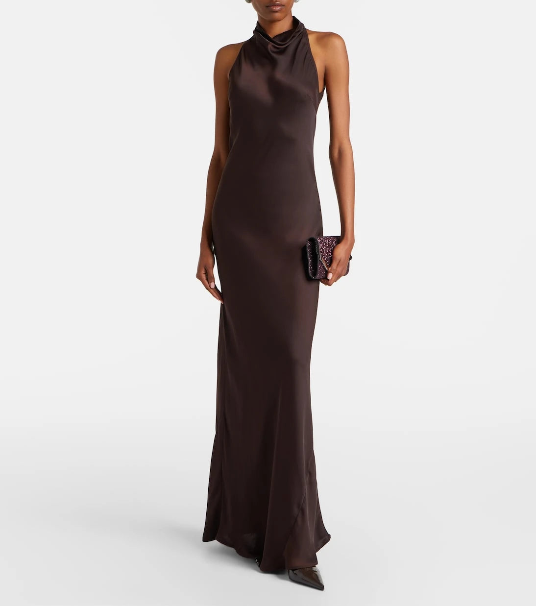 Rotate - Halterneck satin maxi dress