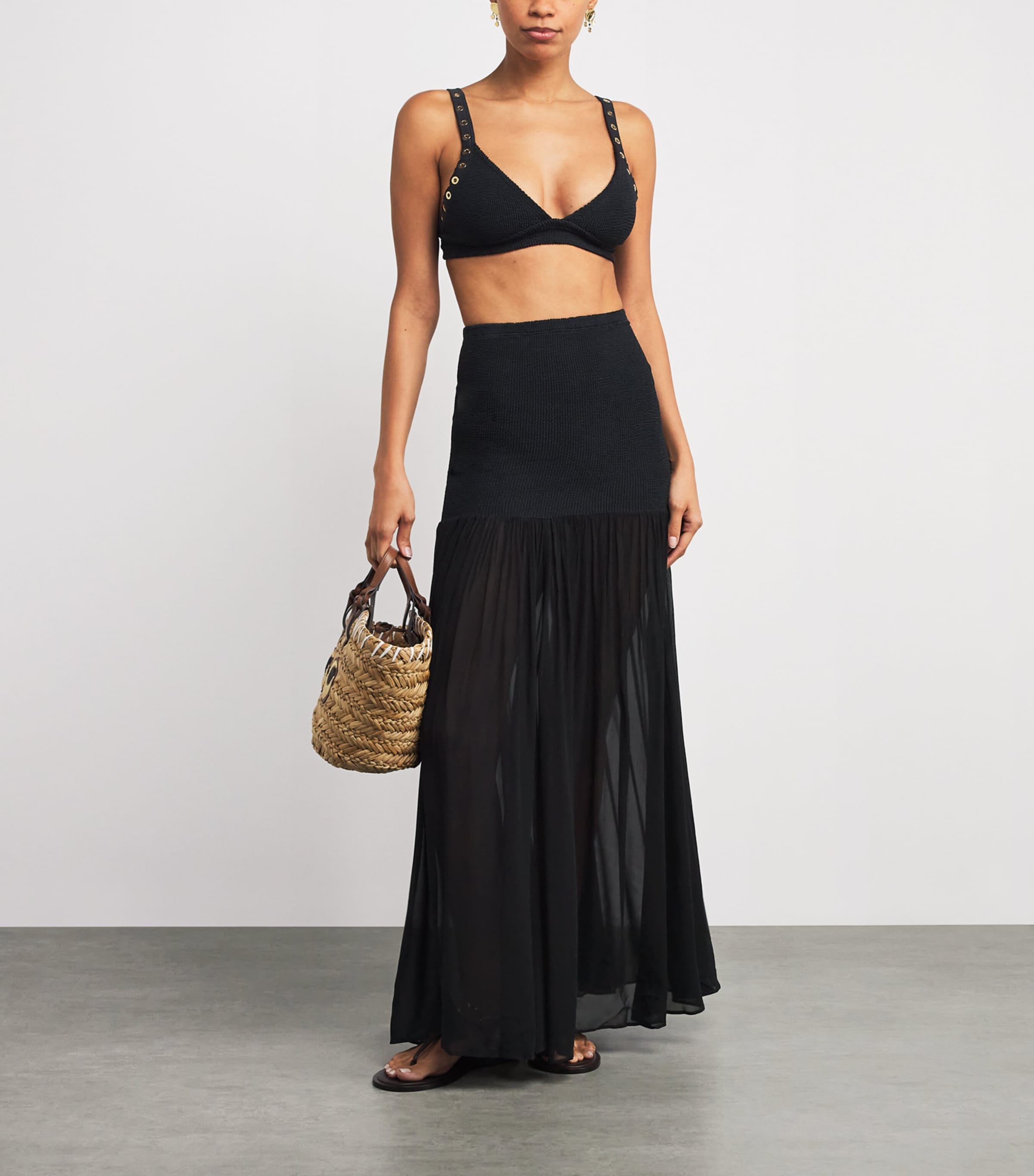 Hybrid Maxi Skirt BLACK