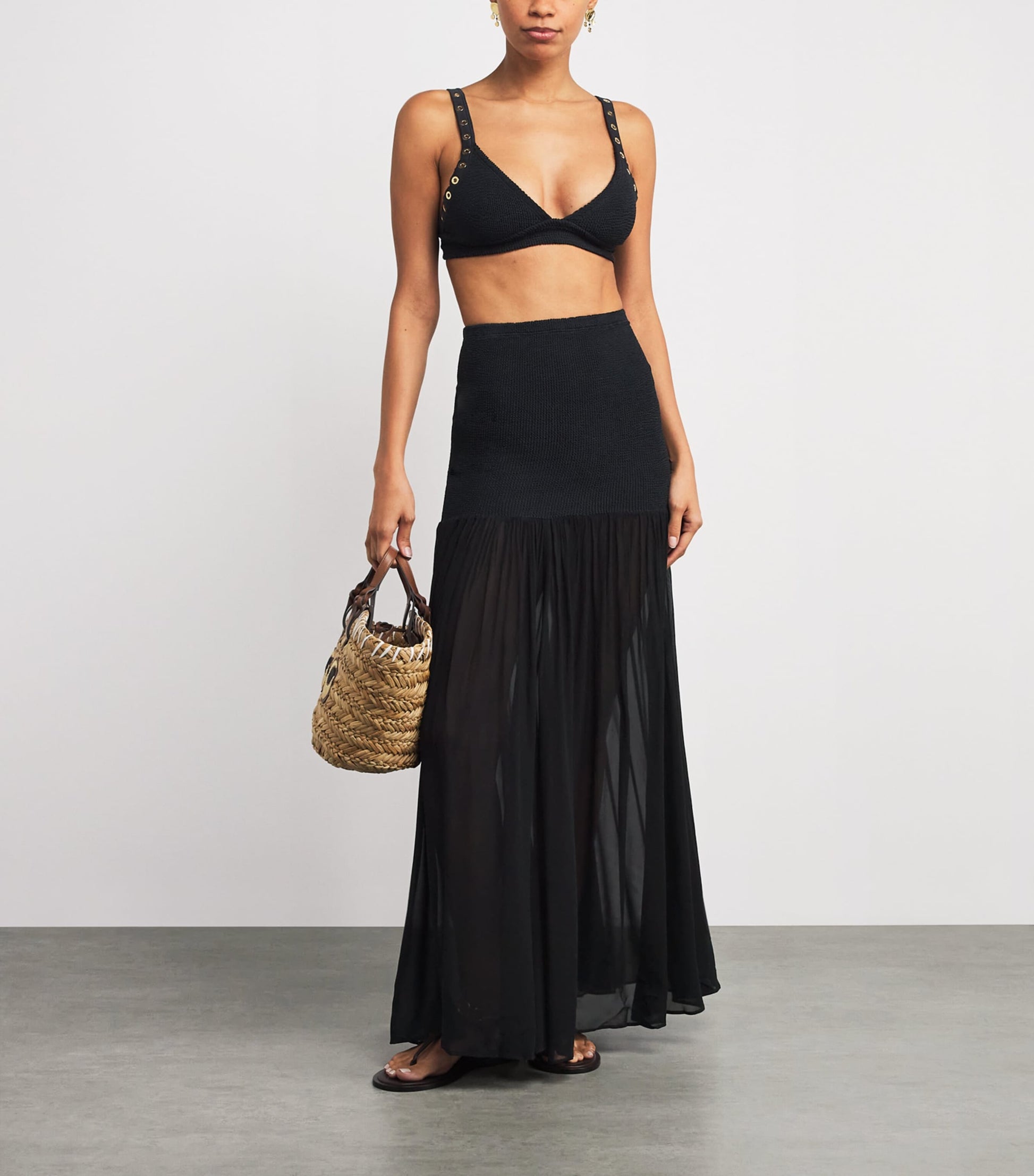 Hybrid Maxi Skirt BLACK