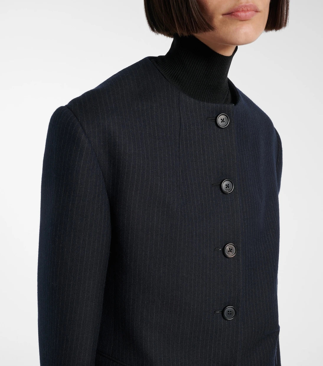 Khaite - Jameson pinstripe wool-blend jacket