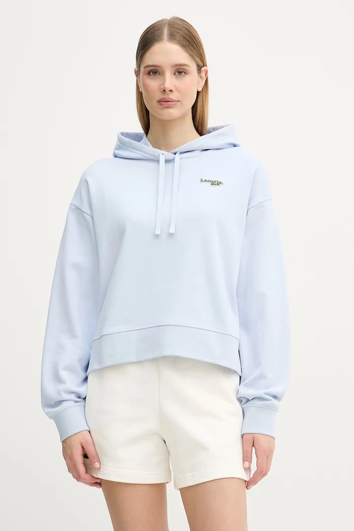 Lacoste kapüşonlu kadın pamuklu sweatshirt