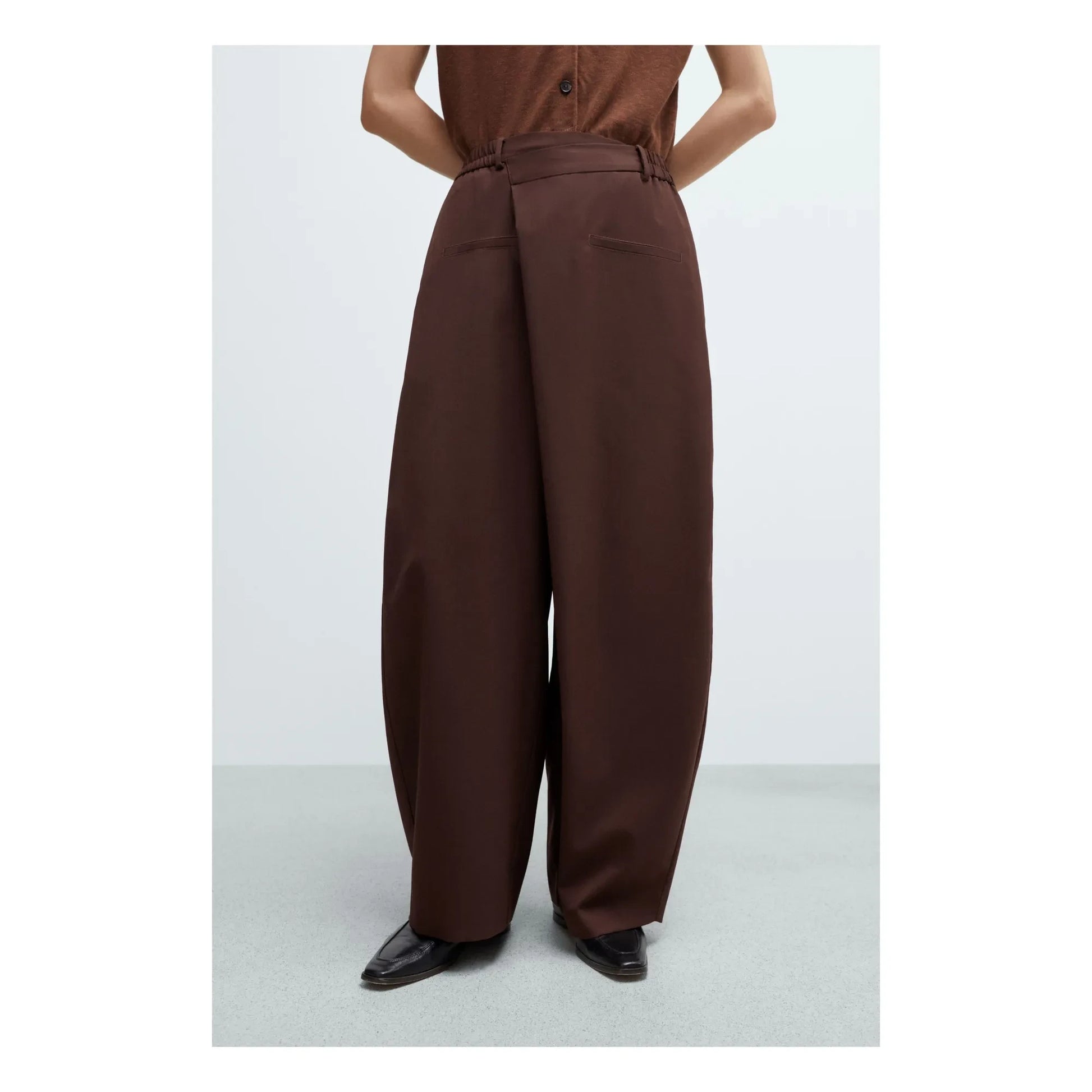 Cordera - Tailored Wool Double Breasted Pants | Burgundy