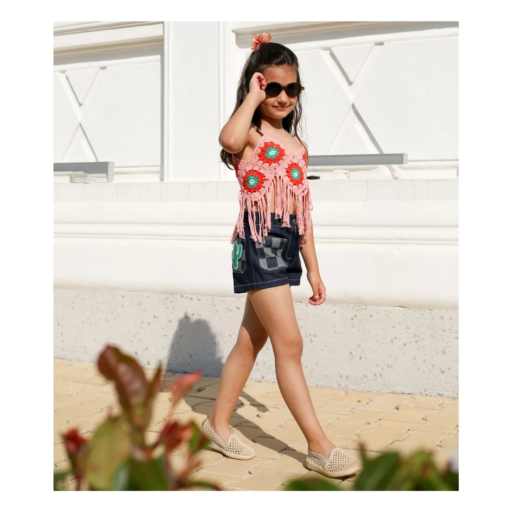 Kalinka - Atacama Crochet Fringe Top | Pink