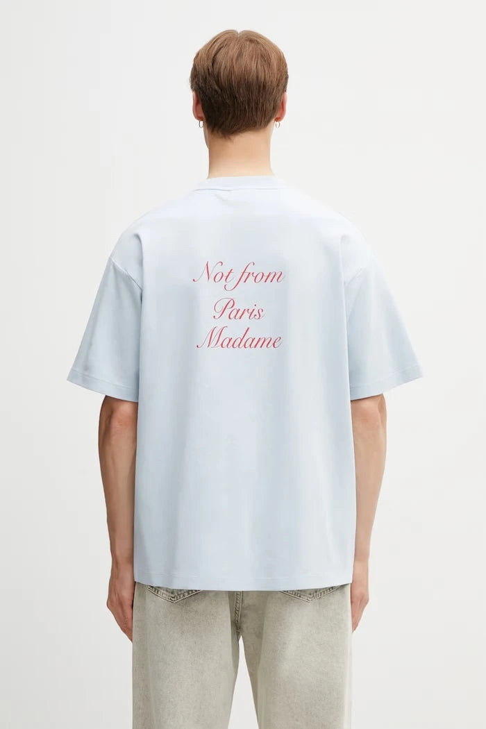 Drôle de Monsieur erkek pamuklu Le T-Shirt Slogan Calligraphy