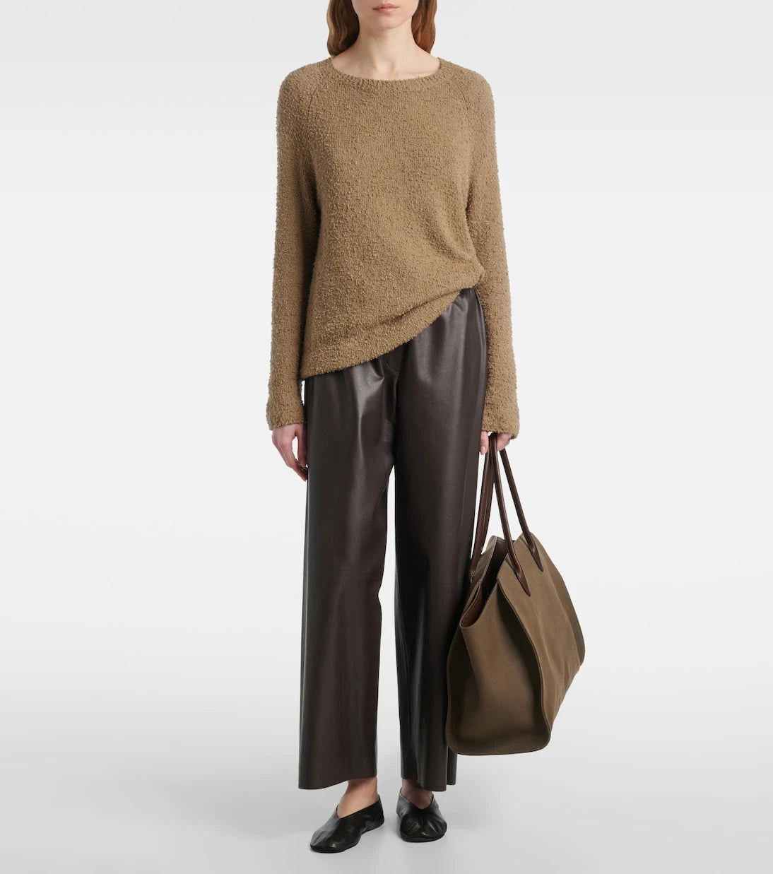 The Row - Yani mid-rise leather wide-leg pants