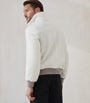 Brunello Cucinelli White Cashmere Aviator Jacket
