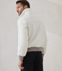 White Cashmere Aviator Jacket