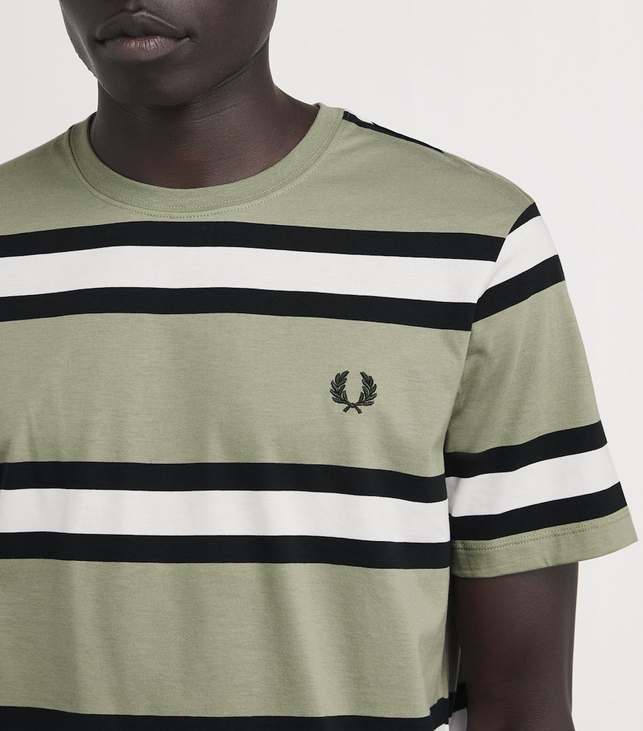 Fred Perry Cotton Stripe Laurel Wreath T-Shirt