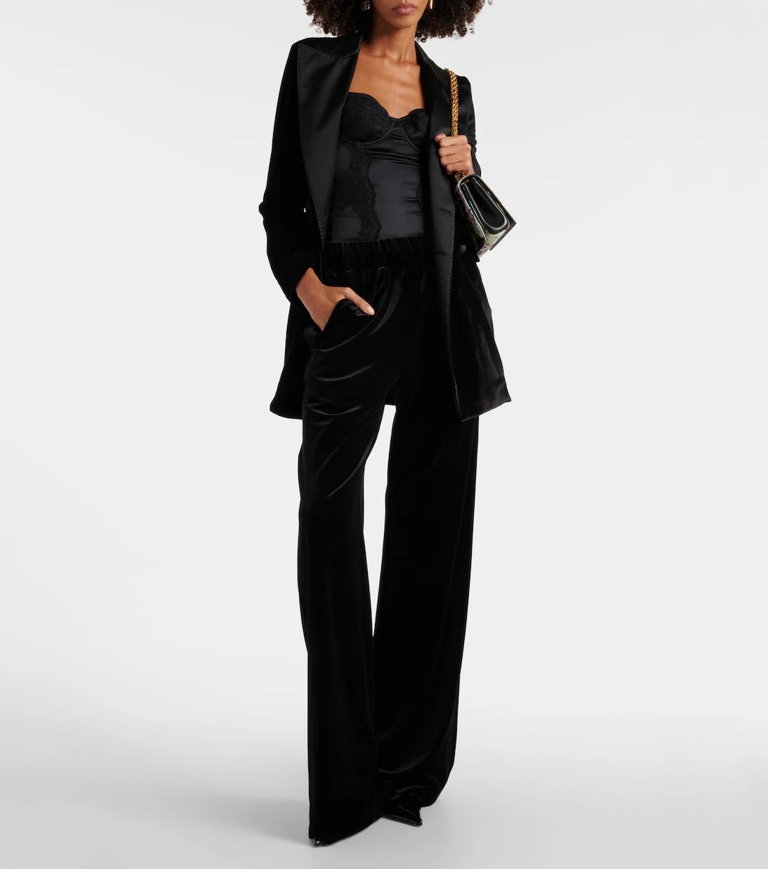 Dolce&Gabbana - High-rise velvet wide-leg pants