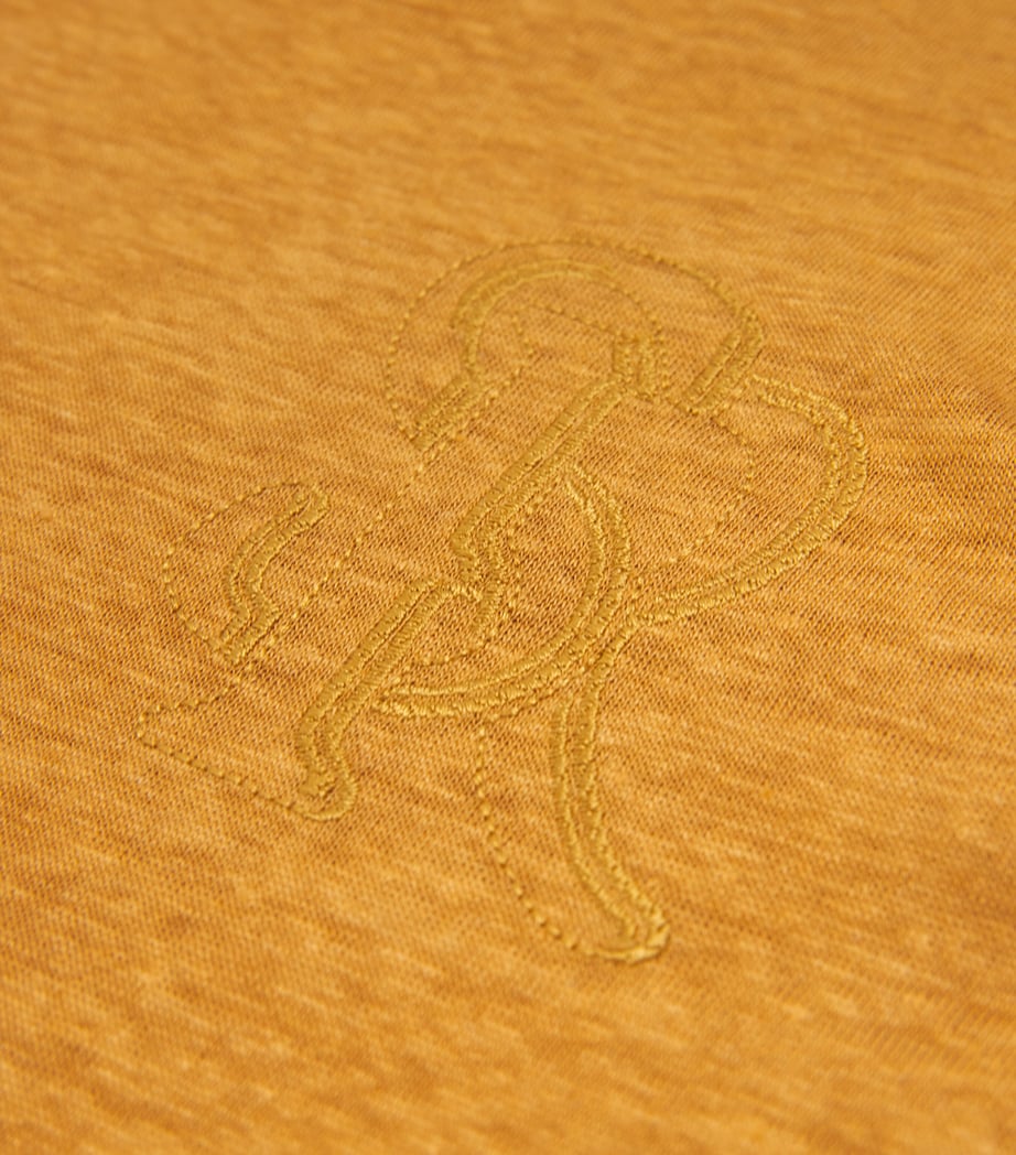 Stefano Ricci Kids Linen Embroidered Monogram T-Shirt (4-16 Years)