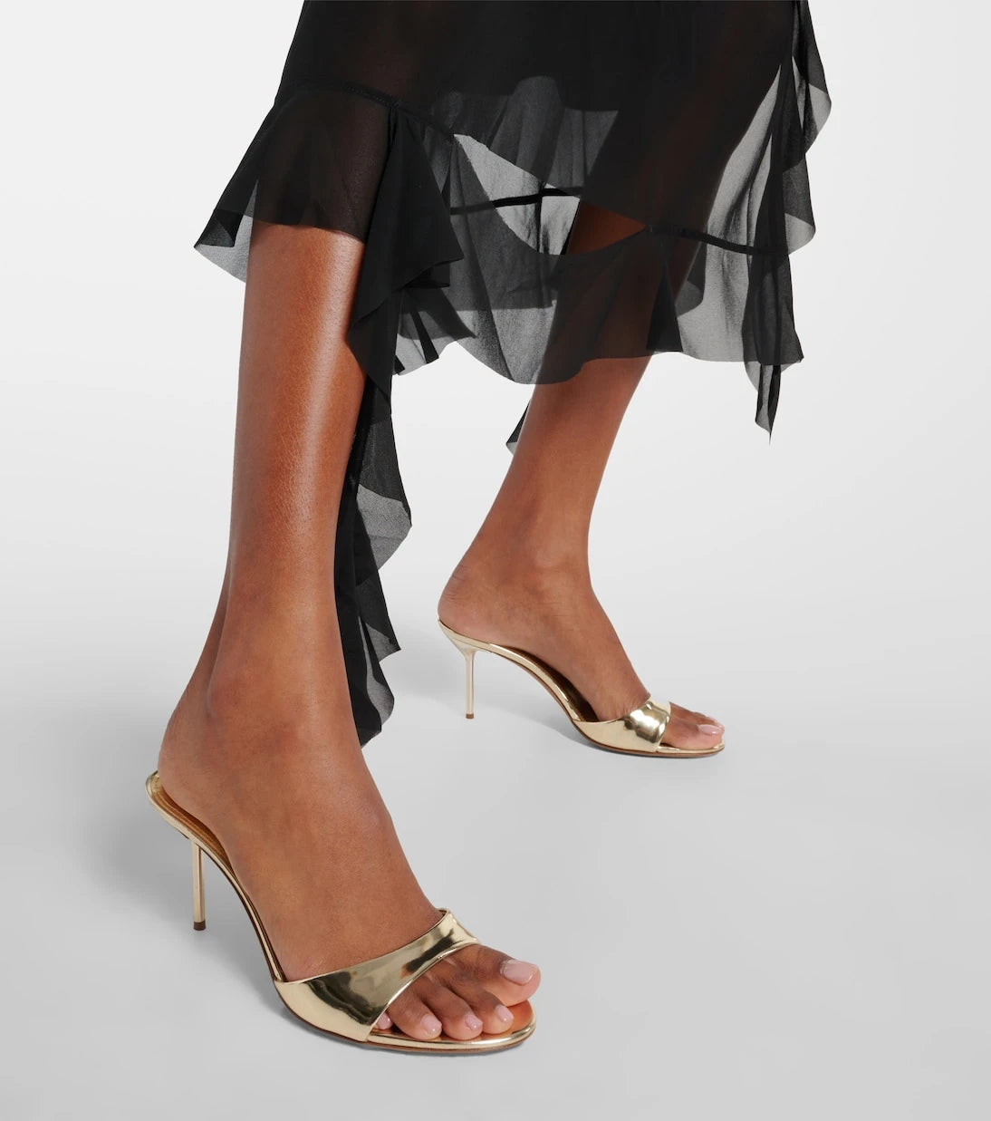 Paris Texas - Lidia metallic leather mules