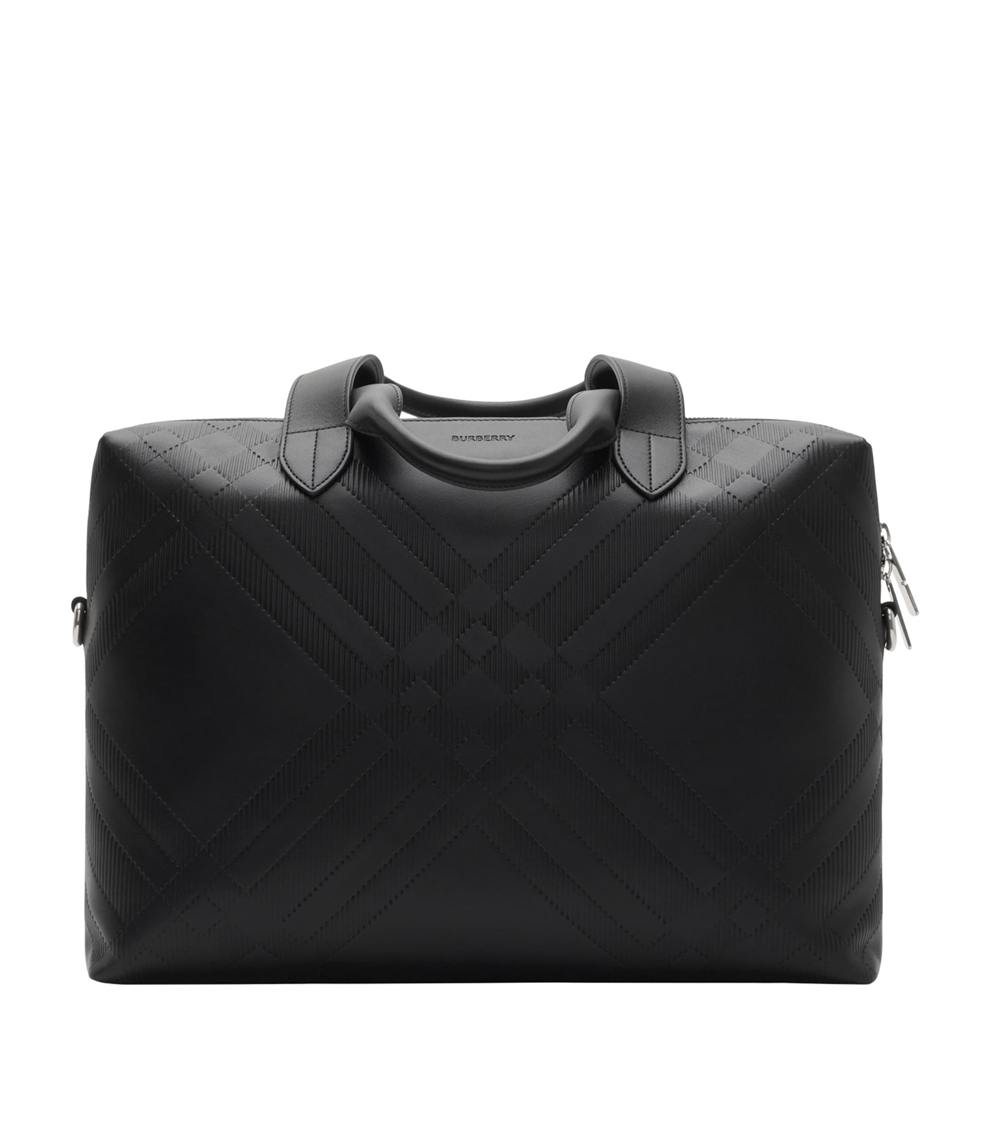 Burberry Leather Check-Embossed Briefcase