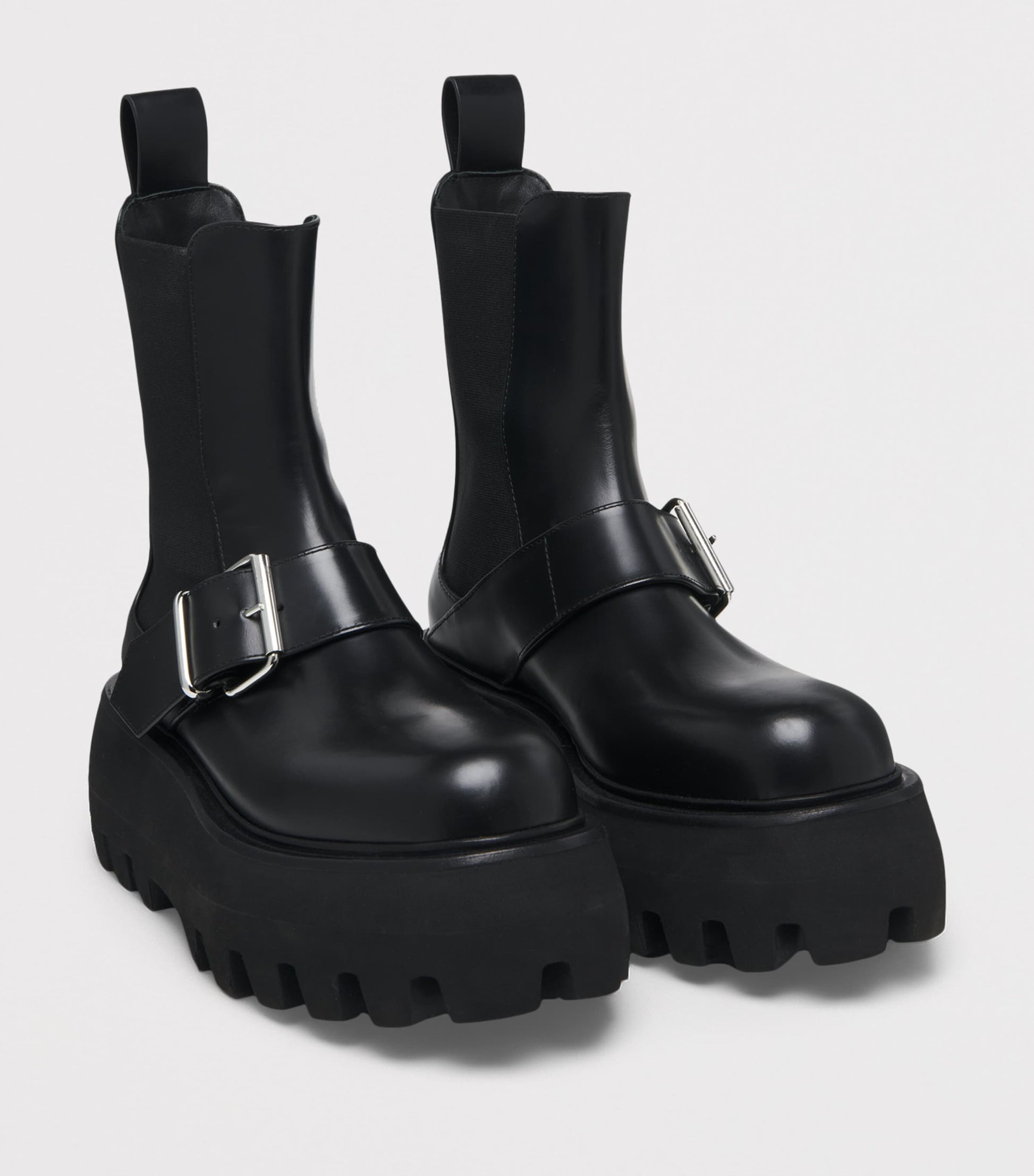 Black Leather Sofia Ankle Boots