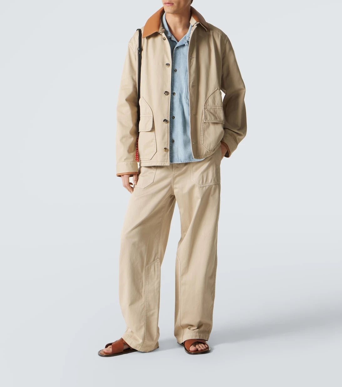 Loewe - Paula's Ibiza leather-trimmed cotton jacket