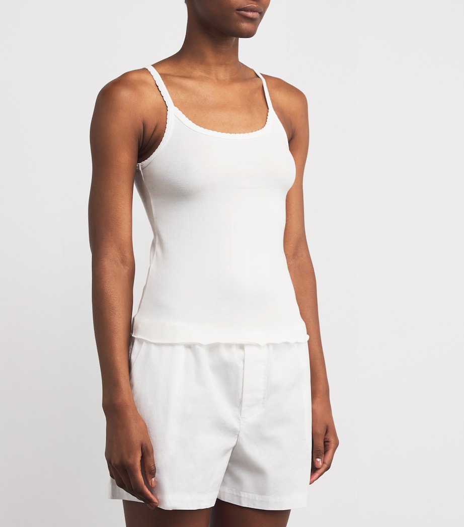 Stretch-Cotton Pointelle Camisole Top SNOW