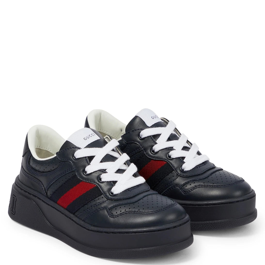 Gucci Kids - حذاء رياضي سميك من الجلد بحرف B