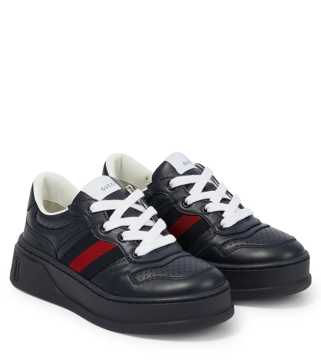 Gucci Kids - حذاء رياضي سميك من الجلد بحرف B