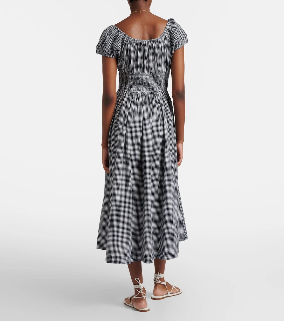 Dôen - Quinley gathered gingham cotton midi dress