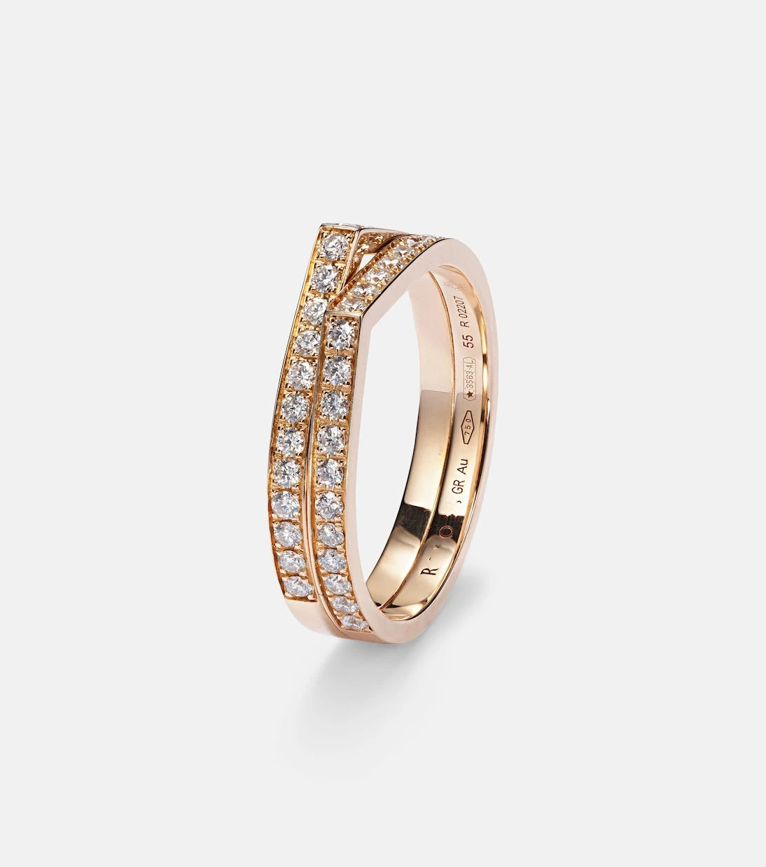 Repossi - Antifer rose gold ring with diamonds