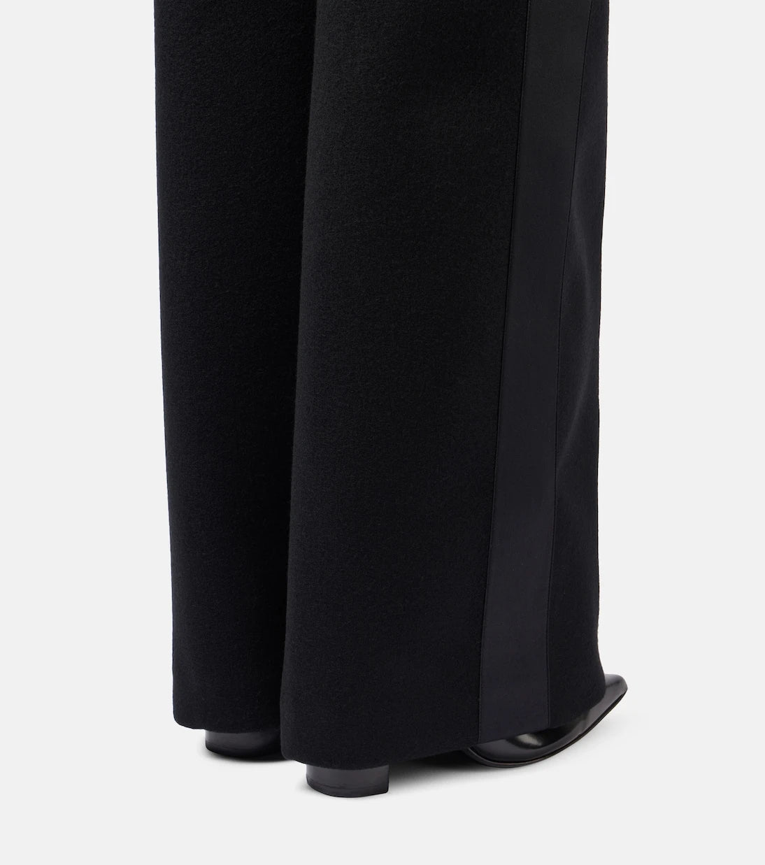 Sacai - Leather-trimmed melton knee-high boots