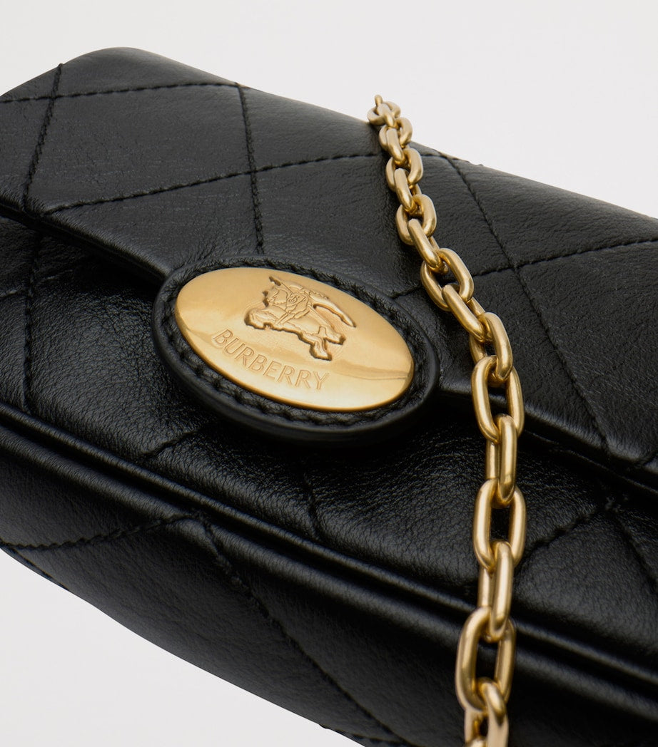 Black Leather Quilted EKD Clutch Bag