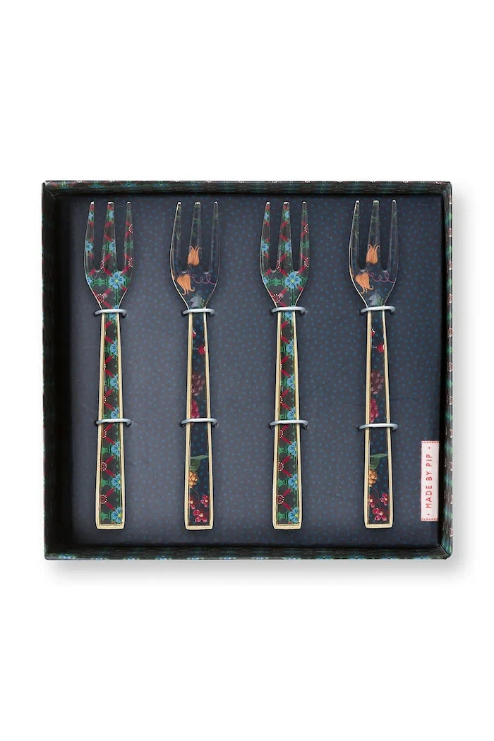 Pip Studio Enamelled Berry Blues Tatlı Çatal Seti (4 Parça)