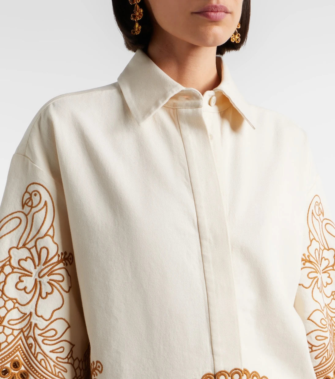 Zimmermann - Como embroidered cotton shirt