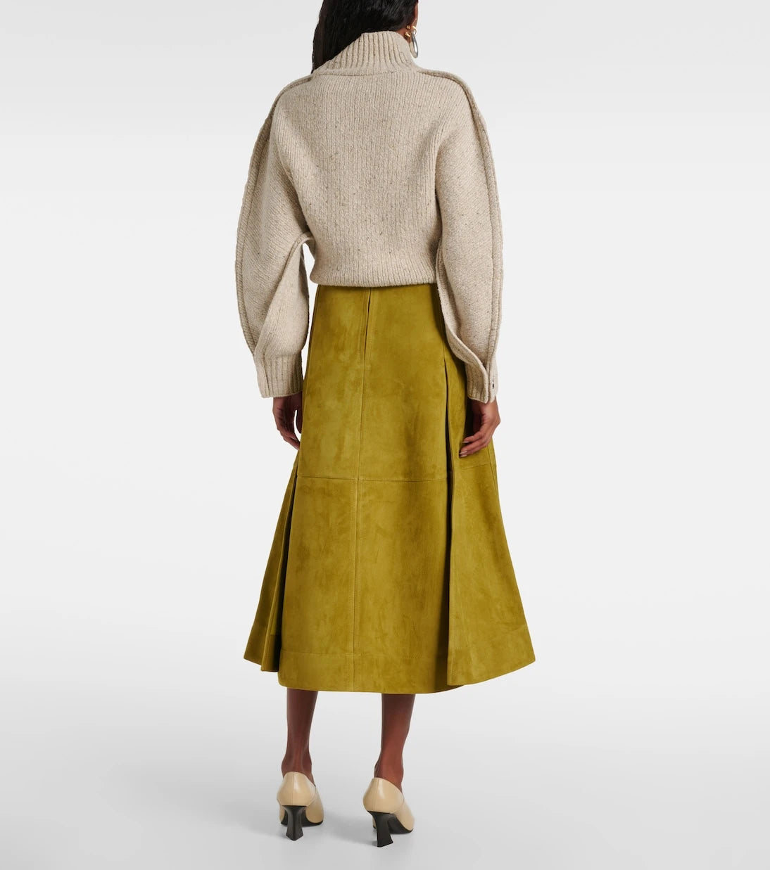 Bottega Veneta - Suede midi skirt