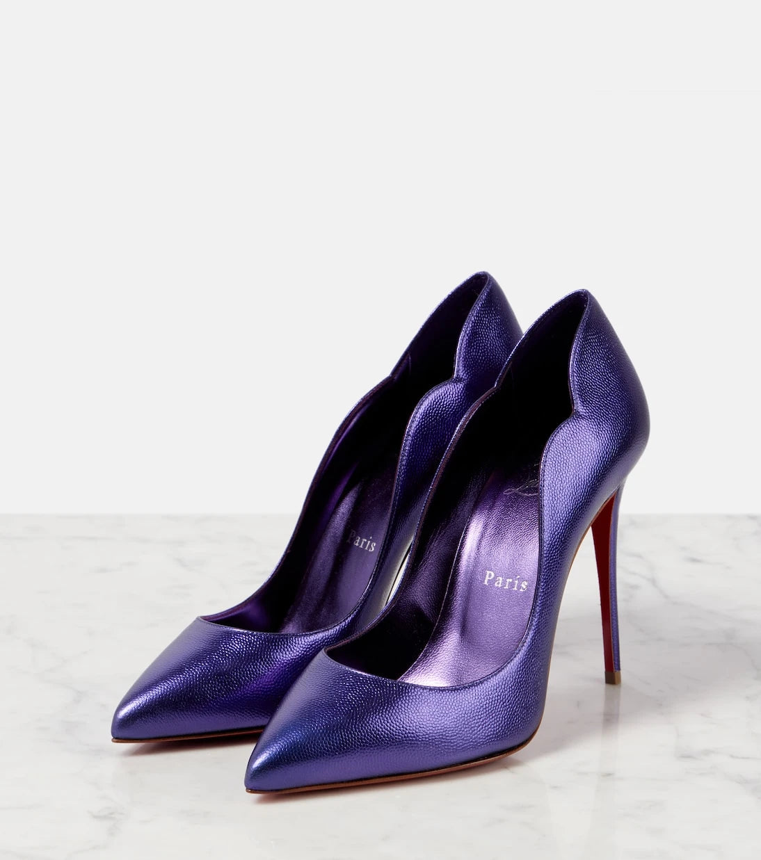 Christian Louboutin - Hot Chick 100 metallic leather pumps