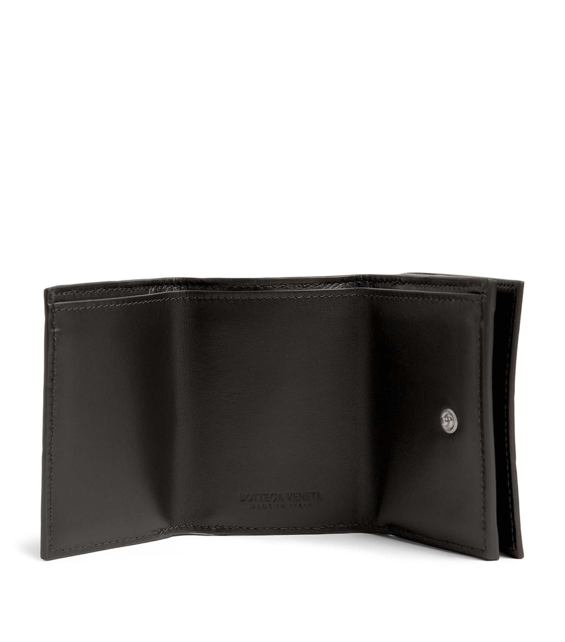 Leather Intrecciato Trifold Wallet