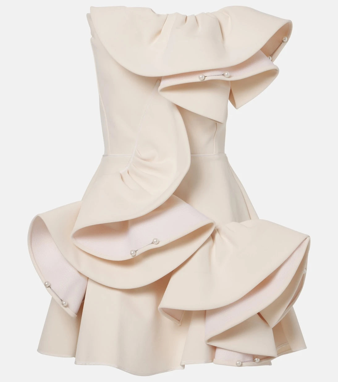 Maticevski - Bridal embellished ruffled minidress