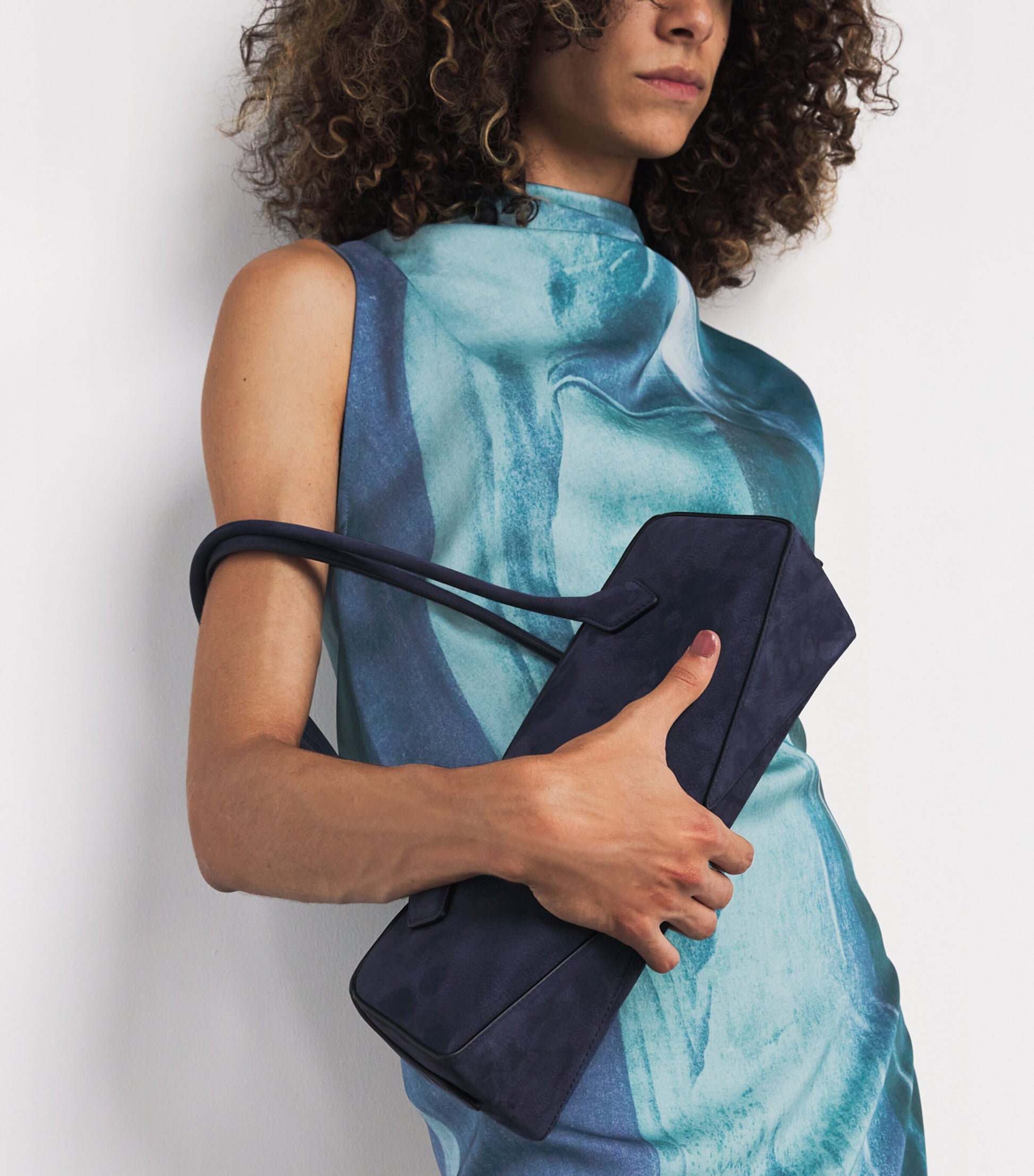 Jean Paul Gaultier Blue Draped Water Maxi Dress