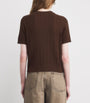 ME+EM Brown Merino Wool-Cashmere Cable-Knit T-Shirt