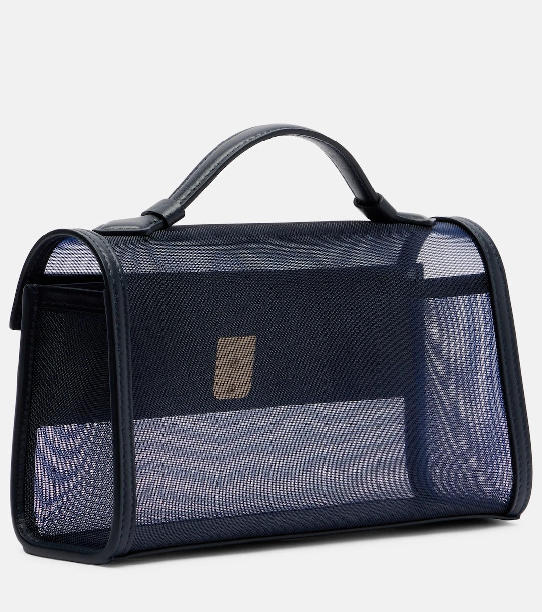 Savette - Symmetry leather-trimmed mesh tote bag