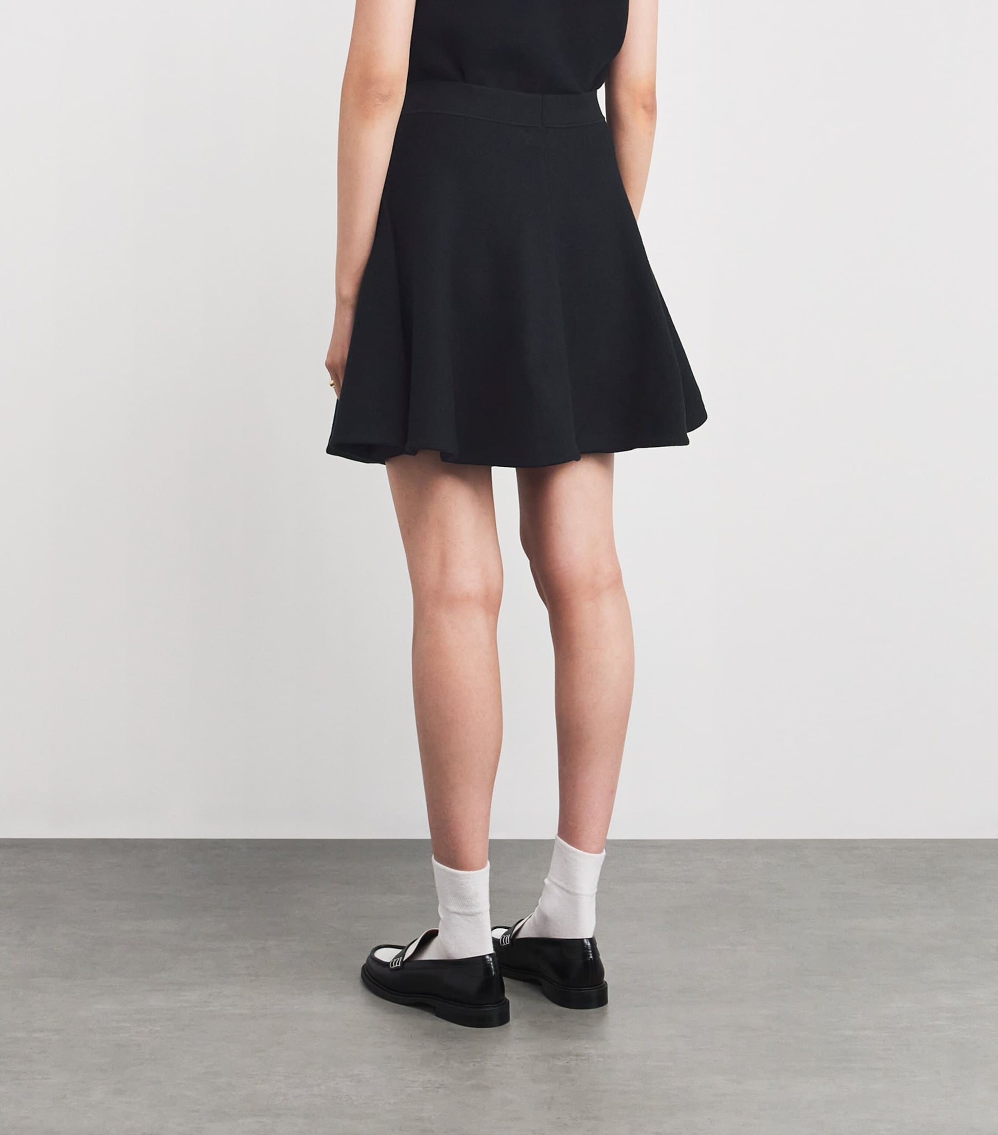 Polo Ralph Lauren Black Cotton-Blend Knitted Mini Skirt