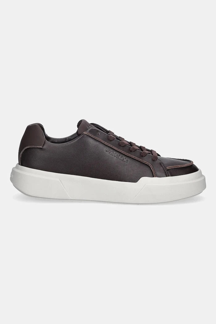 Кожени маратонки Calvin Klein CHUNKY CUPSOLE LACE UP LTH PINCH