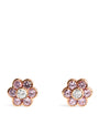 Small Rose Gold, Diamond and Sapphire Flora Stud Earrings