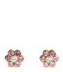 Small Rose Gold, Diamond and Sapphire Flora Stud Earrings