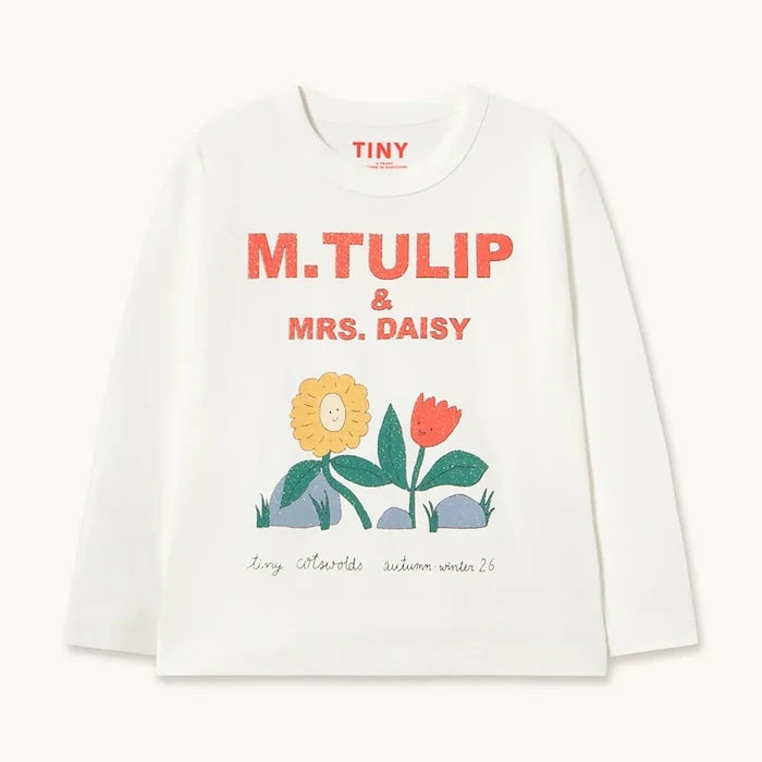 Çocuklar için pamuklu uzun kollu bluz TULIP & DAISY GRAPHIC SLEEVE TEE