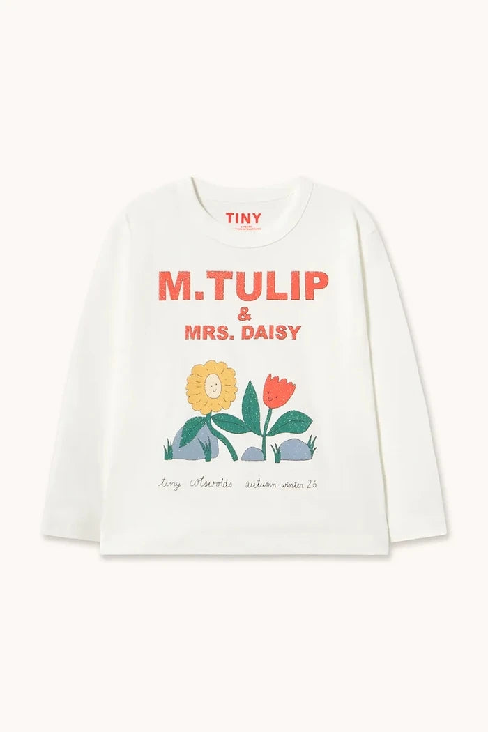 Çocuklar için pamuklu uzun kollu bluz TULIP & DAISY GRAPHIC SLEEVE TEE