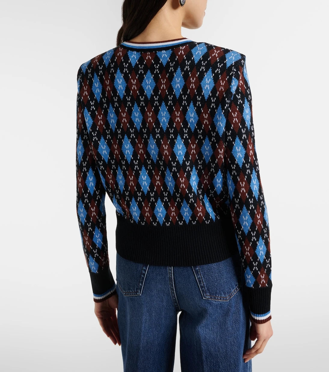 Veronica Beard - Sylvane argyle wool and cotton cardigan