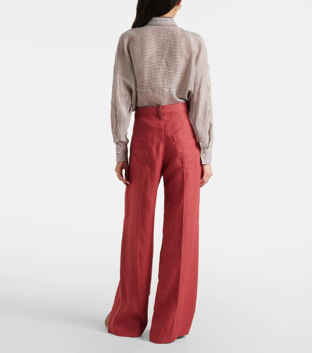 Brunello Cucinelli - Hemp and linen wide-leg pants