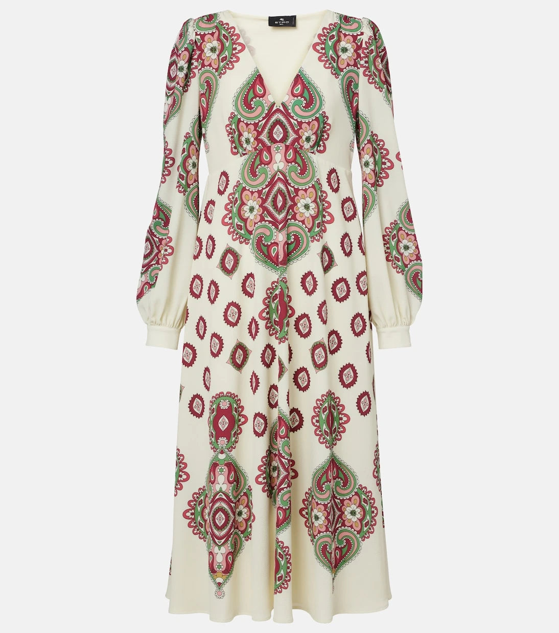 Etro - فستان ميدي بنقشة البيزلي